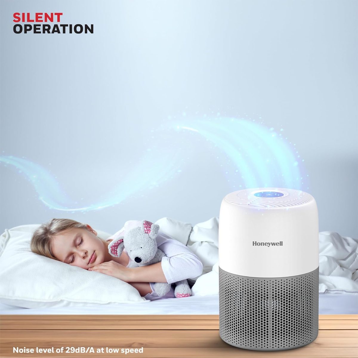 Honeywell Air Purifier for Home & Office, 3-in-1 filter - Pre-Filter, H13, Activated Carbon Filter, Removes 99.99% Pollutants, Allergens, Pet Danger, Smoke, Dust & Pollens - Air touch V1 - Image 7