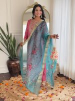Naixa Women's Viscose Silk Embroidered Straight Kurta with Pant and Dupatta Sets (Available in Plus Size) (NX-657) - Image 3