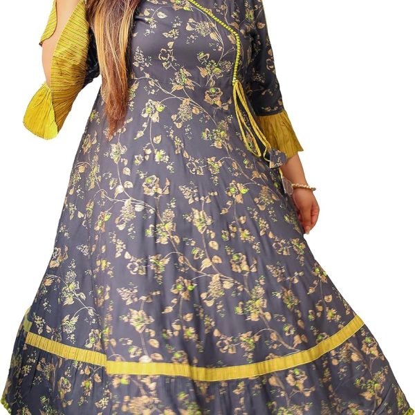 Yash Gallery Women's Rayon Relaxed Fit Anarkali Kurti