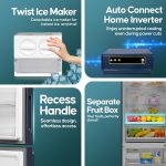 Haier 445 L, 2 Star, Convertible 14-in-1 Triple Inverter & Fan Motor Technology, with Display Frost Free, Bottom Mounted Double Door Refrigerator (HRB-4952BGK-P, Graphite Black) - Image 4