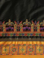 KAVINDI Women's Cotton Silk with Kutchi Embroidered Work Saree with Blouse - Image 5