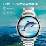 Fastrack Astor FR2 Pro 1.43" AMOLED Stainless Steel Smart Watch with SpO2, Heart Rate, BT Calling, Adaptive AOD, Functional Crown, AI Voice Assistant – Smartwatch for Stylish Professionals (Silver) - Image 2