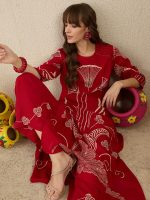 INDO ERA Women's Straight Viscose Rayon Ethnic Motifs Printed Kurta & Palazzo Set (IESTR10489) - Image 4