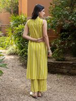 FIORRA Women's Yellow Cotton Straight-Cut Kurta Set - Image 2