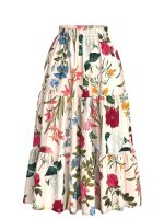 KATECLO Women’s Long Flared Skirt – Floral Printed Western Summer Wear | Lightweight Soft Fabric | Casual & Festive Maxi Skirt - Image 2