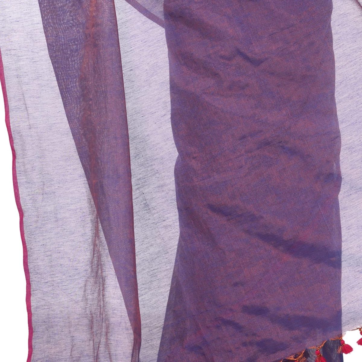 dB DESH BIDESH Women`s Bengal MayurKonthi Color Changer Tissue Pure Handloom Cotton Saree With Blouse Piece - Image 4