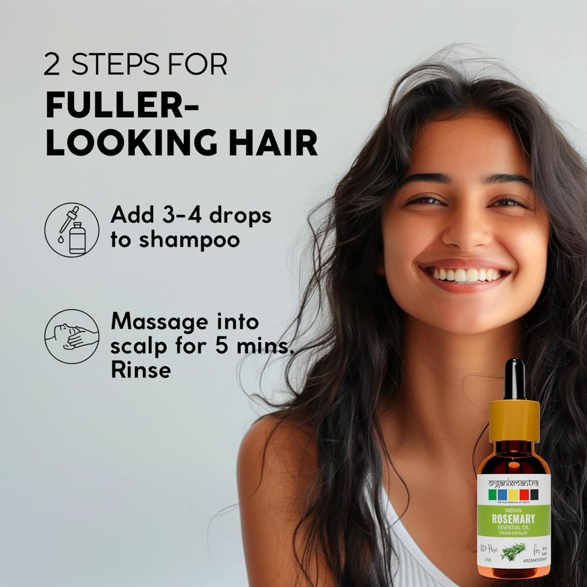 Organix Mantra Rosemary Essential Oil for Hair Growth, Hair Fall Control and Nourishment, Skin Care | 100% Pure, Natural, Undiluted | 15ml - Image 8