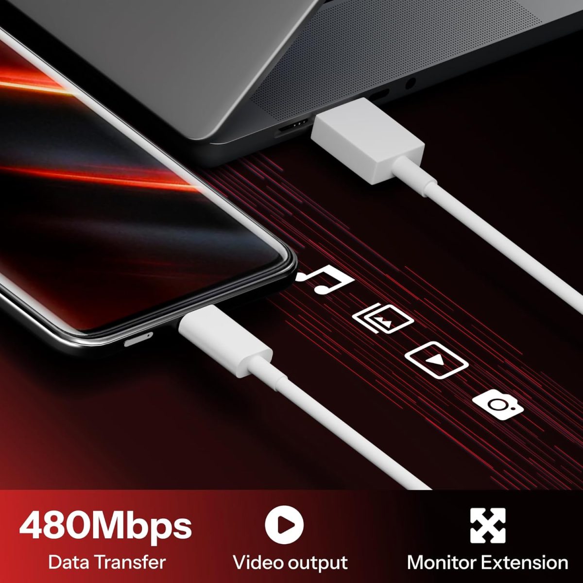 Basesailor Original 80W SuperVooc/Dart USB to Type C, Fast Charging Cable Compatible for Realme 12/11 Pro Plus/11 Pro/Narzo 60 Pro/60/Realme 10 Pro Plus/10 Pro,/9 Pro/Narzo 50 Pro/50/9 PRO & More - Image 3