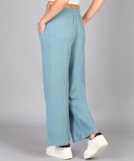Alan Jones Clothing Women's Straight Fit Mid Rise Solid Stretch Waffle Straight Pants - Image 3