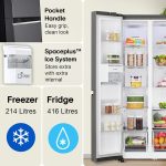 LG 630 L, 3 Star, Frost-Free, Double Door, Door Cooling+, Hygiene Fresh+, Smart Inverter, Wi-Fi Convertible Side By Side Refrigerator with AI ThinQ (GL-L257CMC3, Matt Black, Ice & Water Dispenser) - Image 5