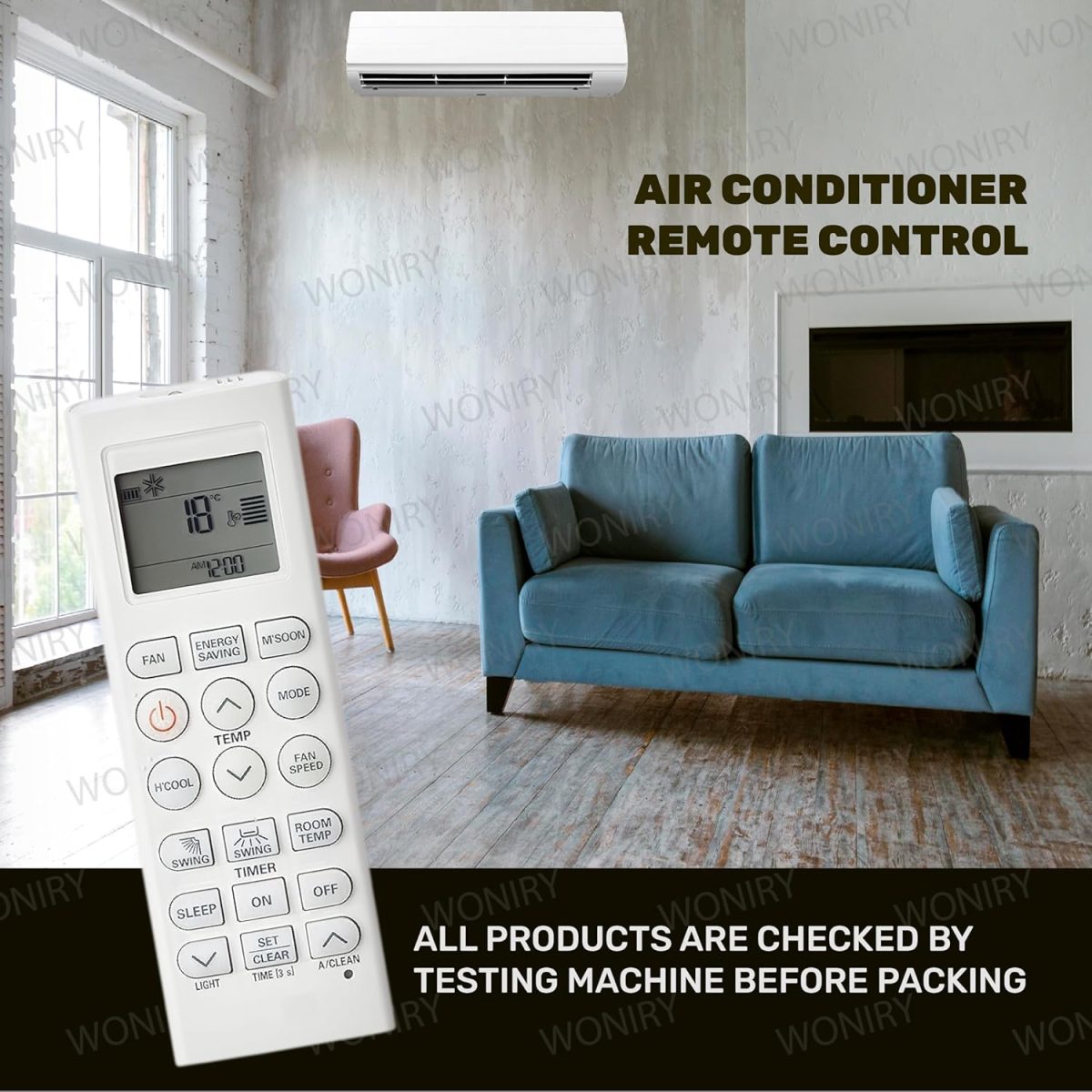 Woniry Air Conditioner Remote Control Compatible for Lg Split and Window AC Remote (AC-36i)