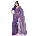 dB DESH BIDESH Women`s Bengal MayurKonthi Color Changer Tissue Pure Handloom Cotton Saree With Blouse Piece - Image 6
