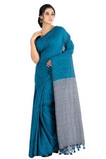 DURGA HANDLOOMS Women's Cotton Soft Handloom Saree, Without Blouse Piece, 6 meters, Twin Colours