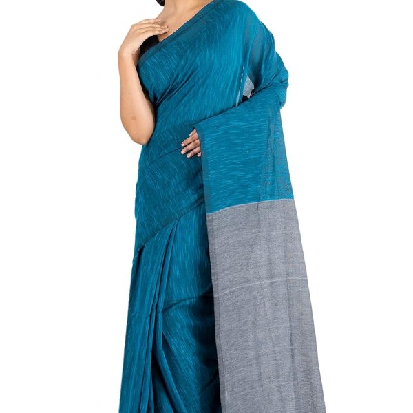 DURGA HANDLOOMS Women's Cotton Soft Handloom Saree, Without Blouse Piece, 6 meters, Twin Colours