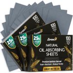 Natural Bamboo Charcoal Blotting Paper - 300 Super Large & Absorbent Sheets (120x75mm) - Make Up Friendly - Easy Take Out Design - Oily Skin Care (100 sheets/pack, 3 Pack)