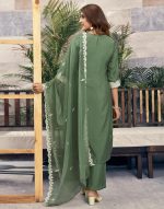 SIRIL Women's Rayon Viscose Sequence Embrodery Straight Kurta Pant with Dupatta Set - Image 2