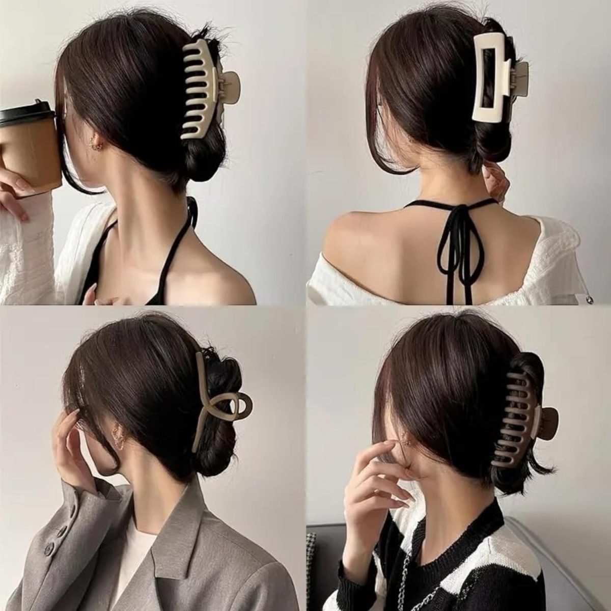 PACTIV 4pcs Large Claw Clips For Thick Hair, Wide-open Large Hair Clips Nonslip Ponytail Holder Hair Clips Hair Accessories For Women Girls,Feal Free With Latest Clip - Image 2
