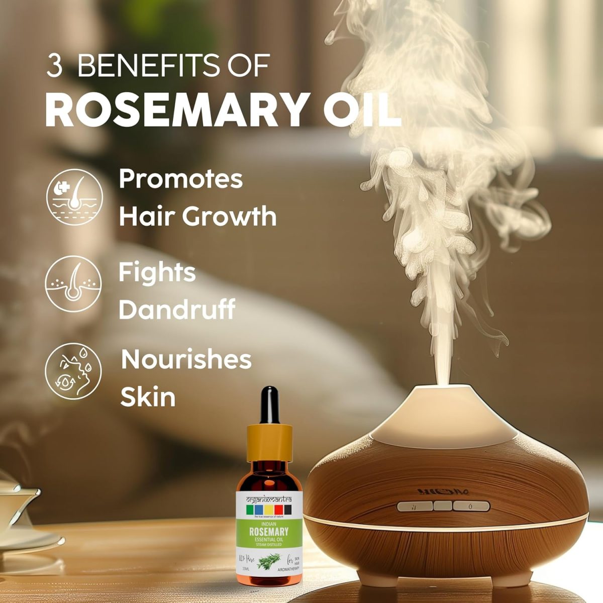 Organix Mantra Rosemary Essential Oil for Hair Growth, Hair Fall Control and Nourishment, Skin Care | 100% Pure, Natural, Undiluted | 15ml - Image 7