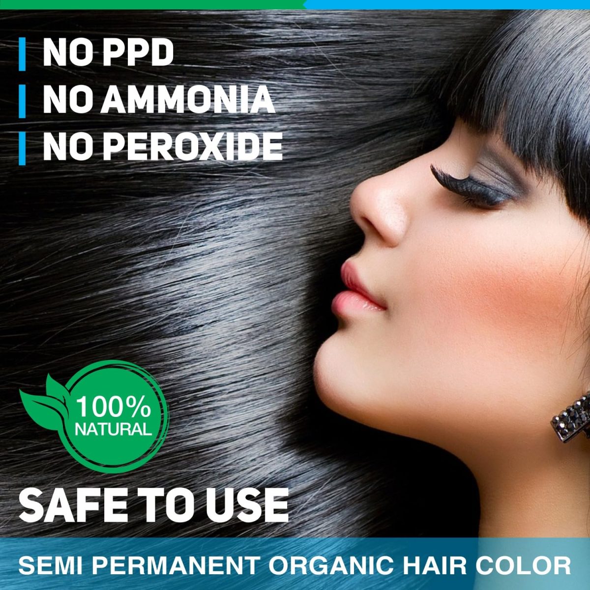 Vegetal Safe Hair Color -Soft Black 50gm - Certified Organic Chemical and Allergy Free Bio Natural Hair Color with No Ammonia Formula for Men & Women - Image 3