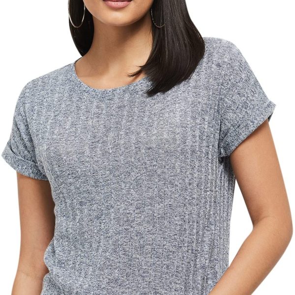 Max Women's Cotton Regular Fit Textured Round Neck T-Shirt