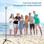 Mobilife Long Selfie Stick with Tripod Stand Aluminum 61 inch Multifunctional Bluetooth Tripod for Mobile Phone Vlogging Live Stream 1/4" Screw for Mirrorless/Action Camera Ring Light Gopro, Black - Image 7