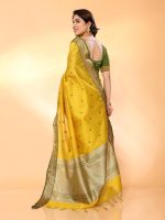 Sidhidata Women's Cotton Silk Jacquard Boardered Saree With Unstitched Blouse Piece (Kalyani) - Image 3