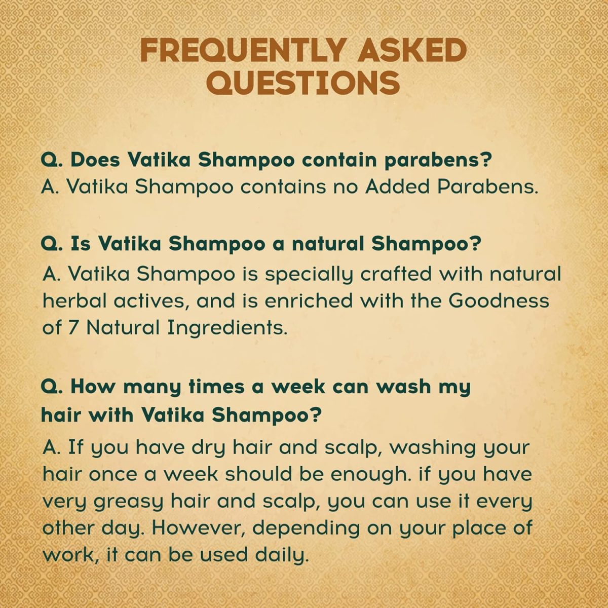 Dabur Vatika Ayurvedic Shampoo - 640ml | For Strong & Healthy Hair | No Parabens | For All Hair Types | Power of Dus Poshan for 10 Hair Problems - Image 5