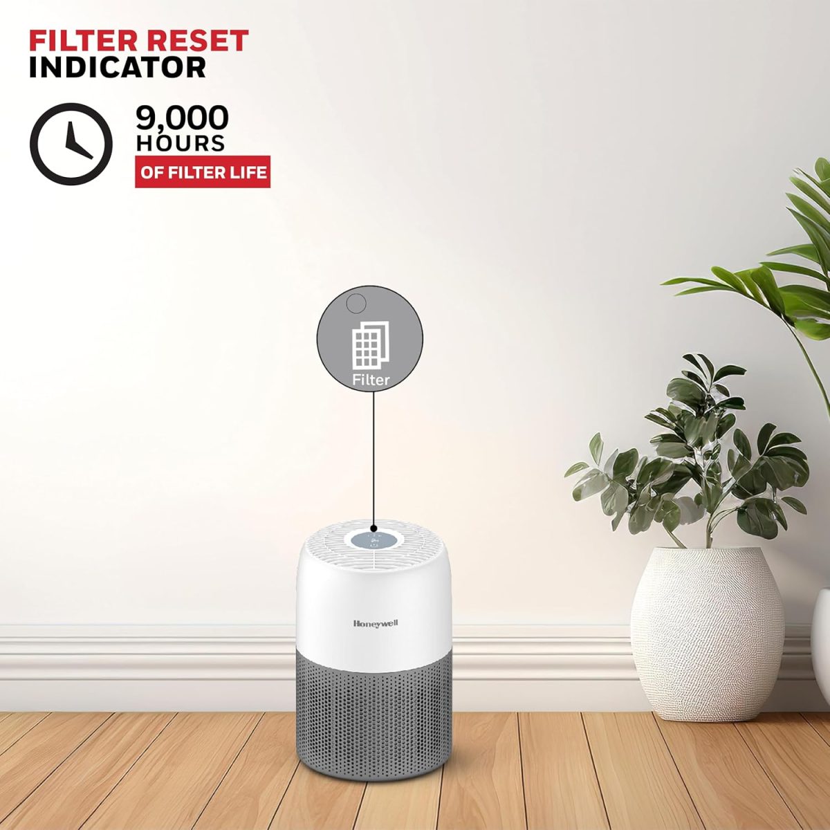 Honeywell Air Purifier for Home & Office, 3-in-1 filter - Pre-Filter, H13, Activated Carbon Filter, Removes 99.99% Pollutants, Allergens, Pet Danger, Smoke, Dust & Pollens - Air touch V1 - Image 6