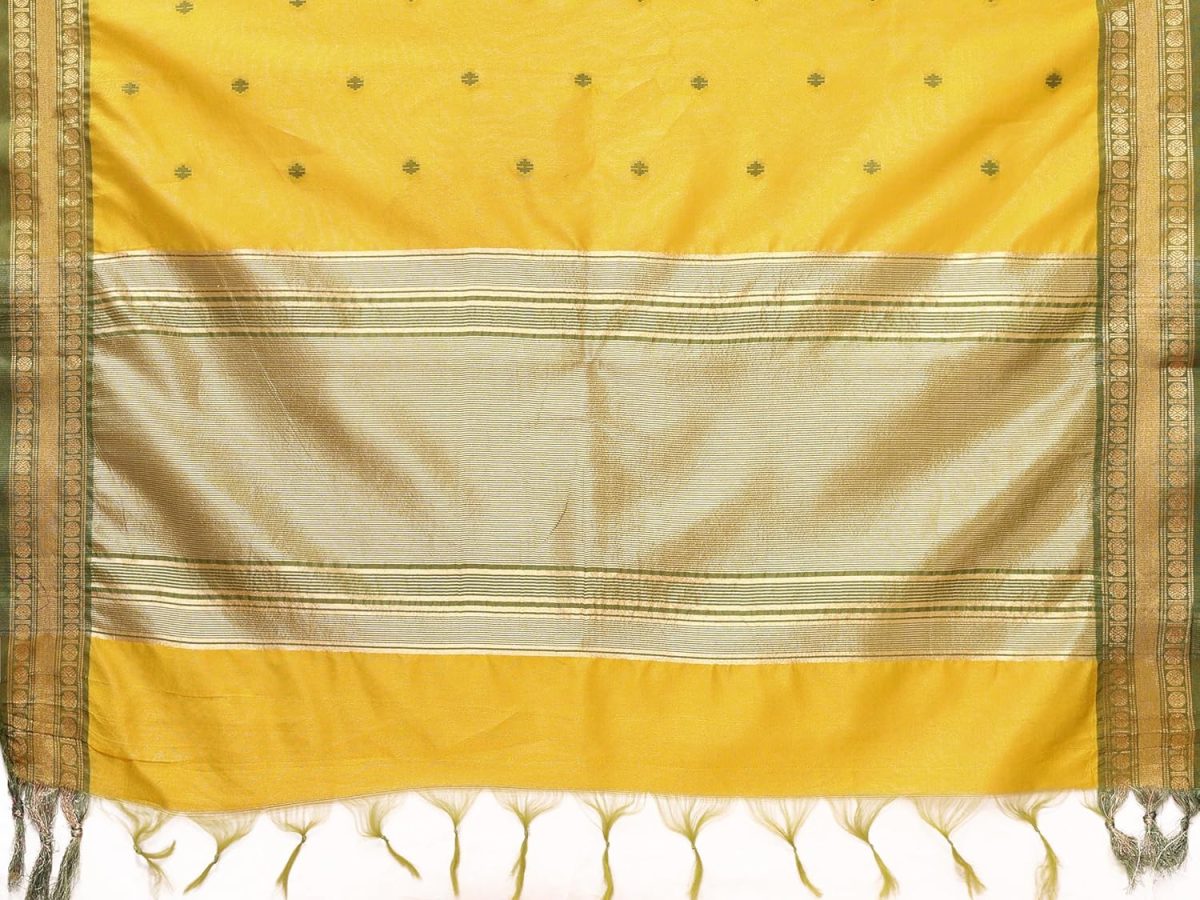 Sidhidata Women's Cotton Silk Jacquard Boardered Saree With Unstitched Blouse Piece (Kalyani) - Image 6
