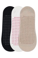 BALENZIA SocksXpress Anti Bacterial Anti-Skid Yoga Regular Socks For Women|Made With Bamboo And Spandex For Yoga/Pilates/Dance/Ballet|Women Yoga Socks For Barefoot Workout Pack Of 3 - Image 4