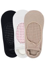 BALENZIA SocksXpress Anti Bacterial Anti-Skid Yoga Regular Socks For Women|Made With Bamboo And Spandex For Yoga/Pilates/Dance/Ballet|Women Yoga Socks For Barefoot Workout Pack Of 3 - Image 2
