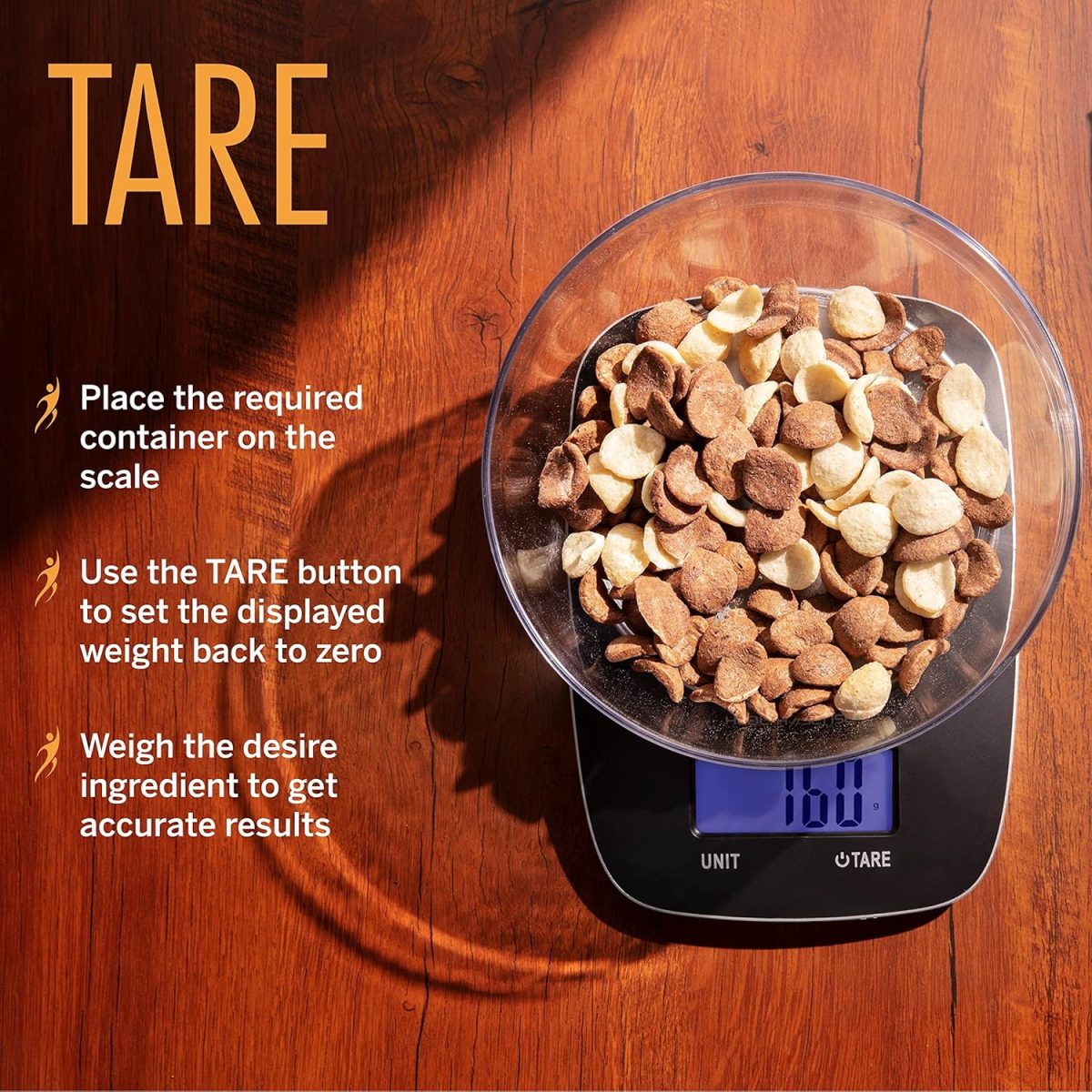 HealthSense Chef-Mate KS 33 Digital Kitchen Weighing Scale & Food Weight Machine for Health, Fitness, Home Baking & Cooking with Free Bowl, 1 Year Warranty & Batteries Included - Image 6