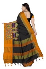 KAVINDI Women's Cotton Silk with Kutchi Embroidered Work Saree with Blouse - Image 4