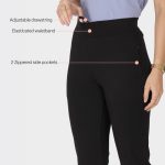 BlissClub AM PM Cotton Straight Pants for Women, Formal Trouser for Women Office Wear with High Waist, Wide Waistband and 2 Pockets,Regular Variant Below 5'4 - Image 5