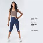 BlissClub Womens The Ultimate Capris, 3/4th Length Pants, Super- High Waist, 2 Pockets, Wide Waistband, Activewear for Women - Image 2