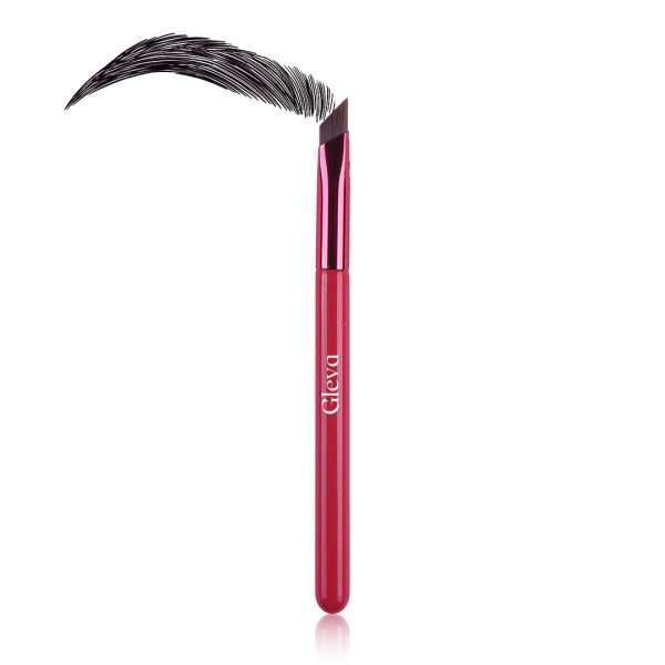 Gleva Multi-Function Eyebrow Brush, Professional Realistic Eyebrow Brush, Square Angled Eyeliner Eyebrow Brush, Stroke Brow Stamp Brush, Filling & Shaping Eyebrows Enhancers Brush (Pink)