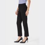 BlissClub AM PM Cotton Straight Pants for Women, Formal Trouser for Women Office Wear with High Waist, Wide Waistband and 2 Pockets,Regular Variant Below 5'4 - Image 3