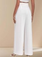 KOTTY Women's High Rise Viscose Rayon Relaxed Fit Korean Trousers - Image 10