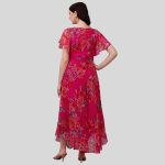Fashion2wear Women's Georgette Floral Digital Print Short Sleeve Full-Length Fit & Flare Long Gown Dress for Girls (LN-X9TQ-MN1D) - Image 6