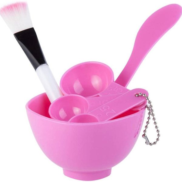 Red Square Facial Bleach Face Mask Mixing Bowl Set for Parlor Use (Assorted)