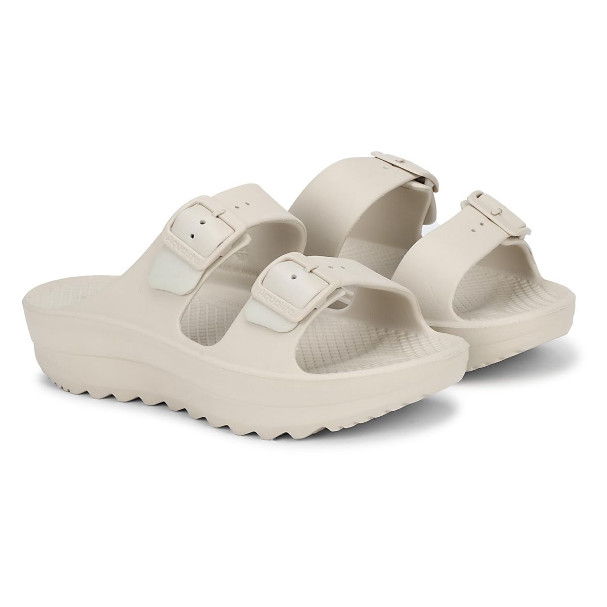 Aqualite Women's Classic Cushion Sliders/Slippers with Adjustable Buckle Strap for Adult Comfortable & LightWeight |Stylish & Anti-Skid| Waterproof & Everyday Flip Flops - Image 2