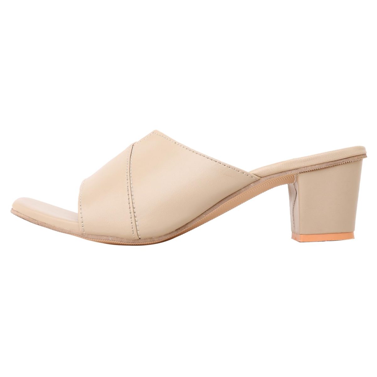 Double Cut Heeled Sandals Square Toe Sandals Slip On Fashion Wedding Chunky Block Mule Heels for Women - Image 6