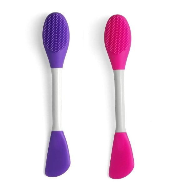 Qolixs Silicone Brushes,Double-Ended Silicone Face Mask Brush,Facial Cleansing Brush, Premium Soft Facial Masks Other Skin Care Applicator Tool for Cream, Body Lotion,Moisturizer