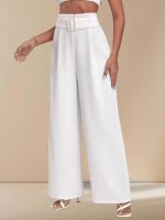 KOTTY Women's High Rise Viscose Rayon Relaxed Fit Korean Trousers - Image 8