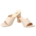 Double Cut Heeled Sandals Square Toe Sandals Slip On Fashion Wedding Chunky Block Mule Heels for Women - Image 5