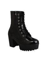 Shoetopia Women & Girls Lace Up Block Heeled Western Boots - Image 4