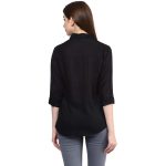 Leriya Fashion Women Crepe Solid Regular Fit Long Tops Oversized Shirt - Image 2