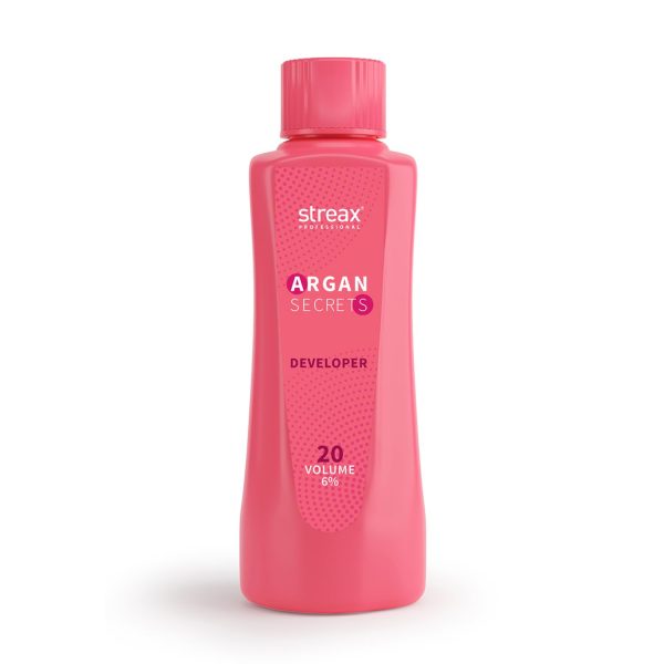 Streax Professional Argan Secret Hair Colourant Developer, Cream Developer for Rich Hair Colour, 20 Volume (6%), 250ml