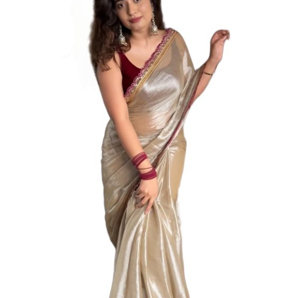 Sidhidata Women's Soft Zimmy Choo Silk Saree With Embroidered Lace Boarder & Jhumka With Unstitched Blouse Piece (Palak)