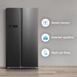 Midea 592 L Side By Side,frost free Wi-Fi Double Door Refrigerator Voice Assistant, App Control, Inverter, (MDRS791MIF28IND Jazz Black) - Image 4